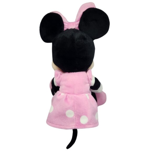 Disney Minnie Mouse Large Plush Stuffed Animal Pink White Polka Dots Stuffie Toy - Picture 3 of 5